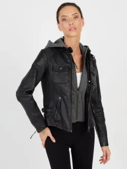 JCC Damen Lederjacke in schwarz