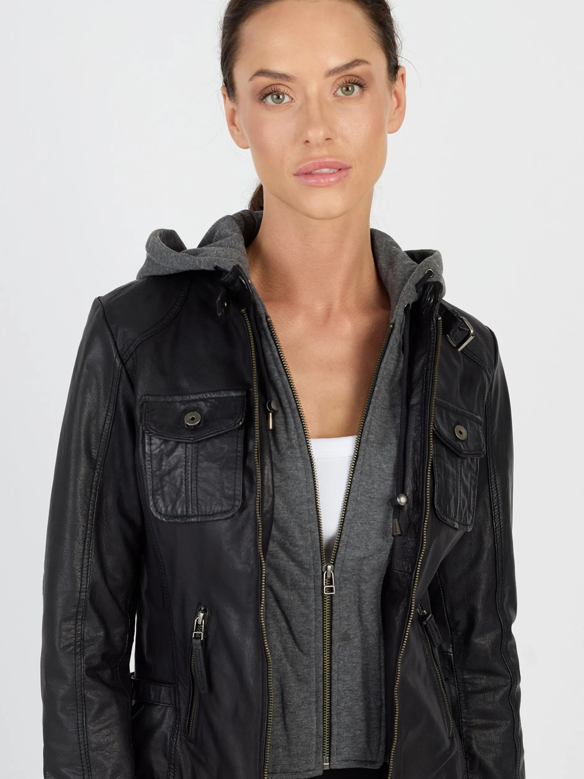 JCC Damen Lederjacke in schwarz