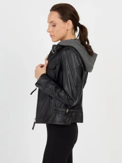 JCC Damen Lederjacke in schwarz