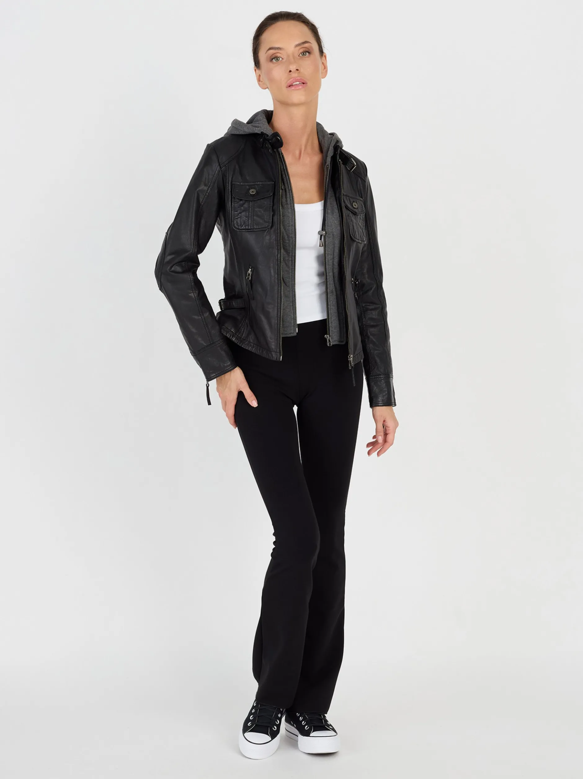 JCC Damen Lederjacke in schwarz