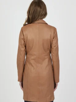 JCC Damen Ledermantel in cognac