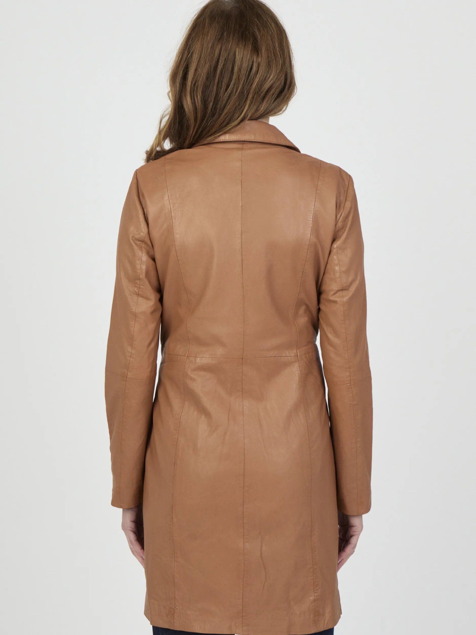 JCC Damen Ledermantel in cognac