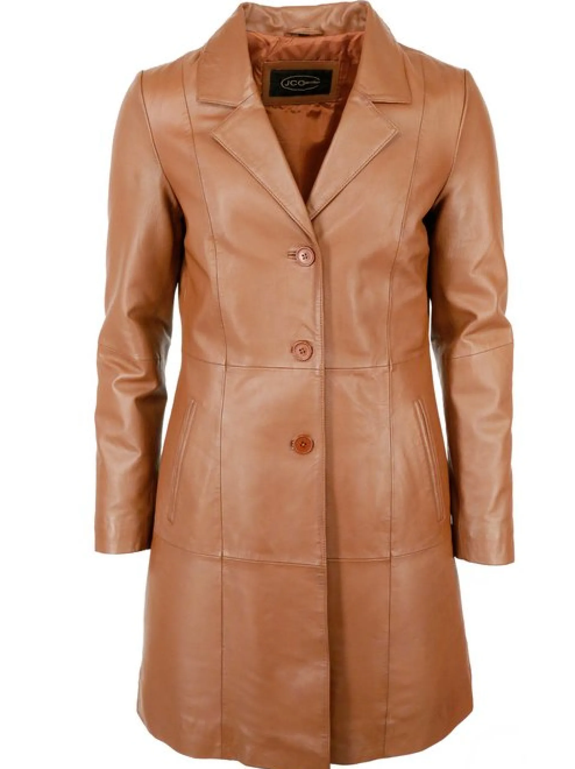 JCC Damen Ledermantel in cognac