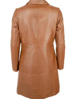 JCC Damen Ledermantel in cognac