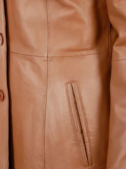 JCC Damen Ledermantel in cognac