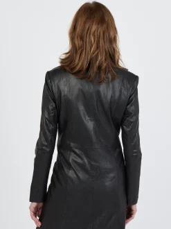 JCC Damen Ledermantel in schwarz