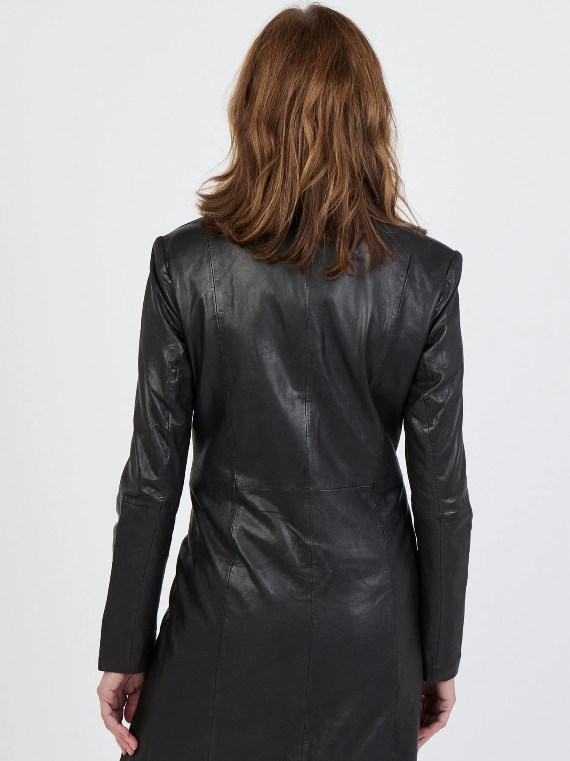 JCC Damen Ledermantel in schwarz