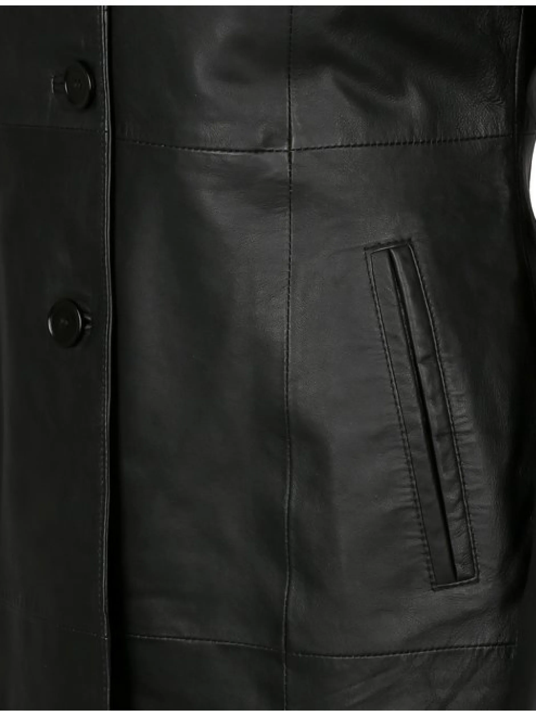 JCC Damen Ledermantel in schwarz