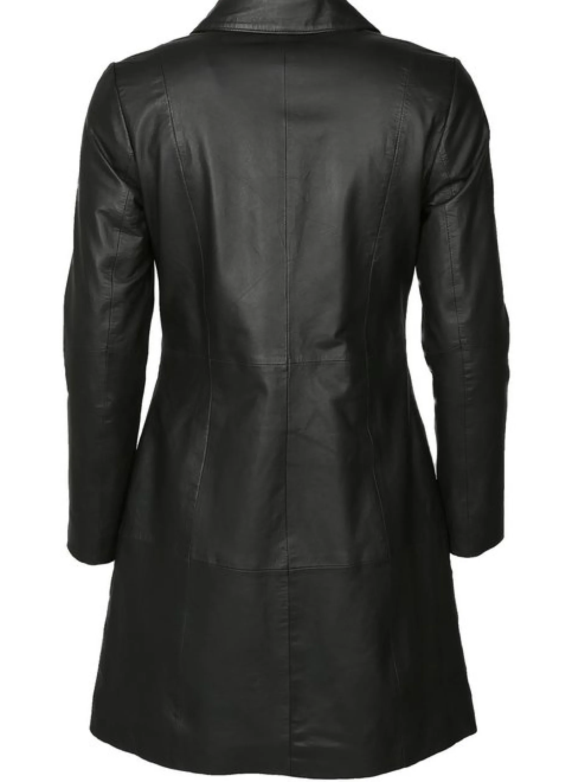JCC Damen Ledermantel in schwarz