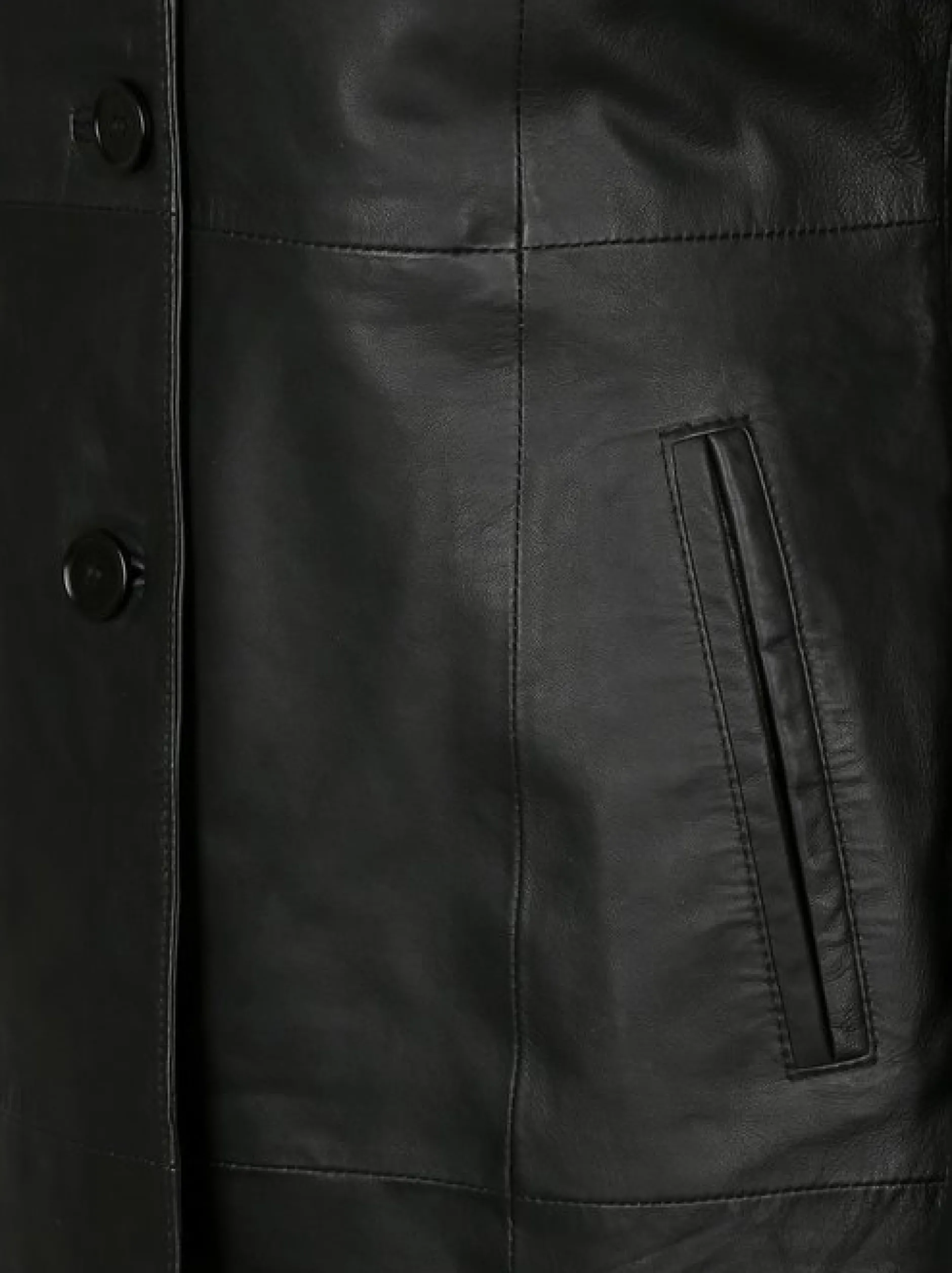 JCC Damen Ledermantel in schwarz