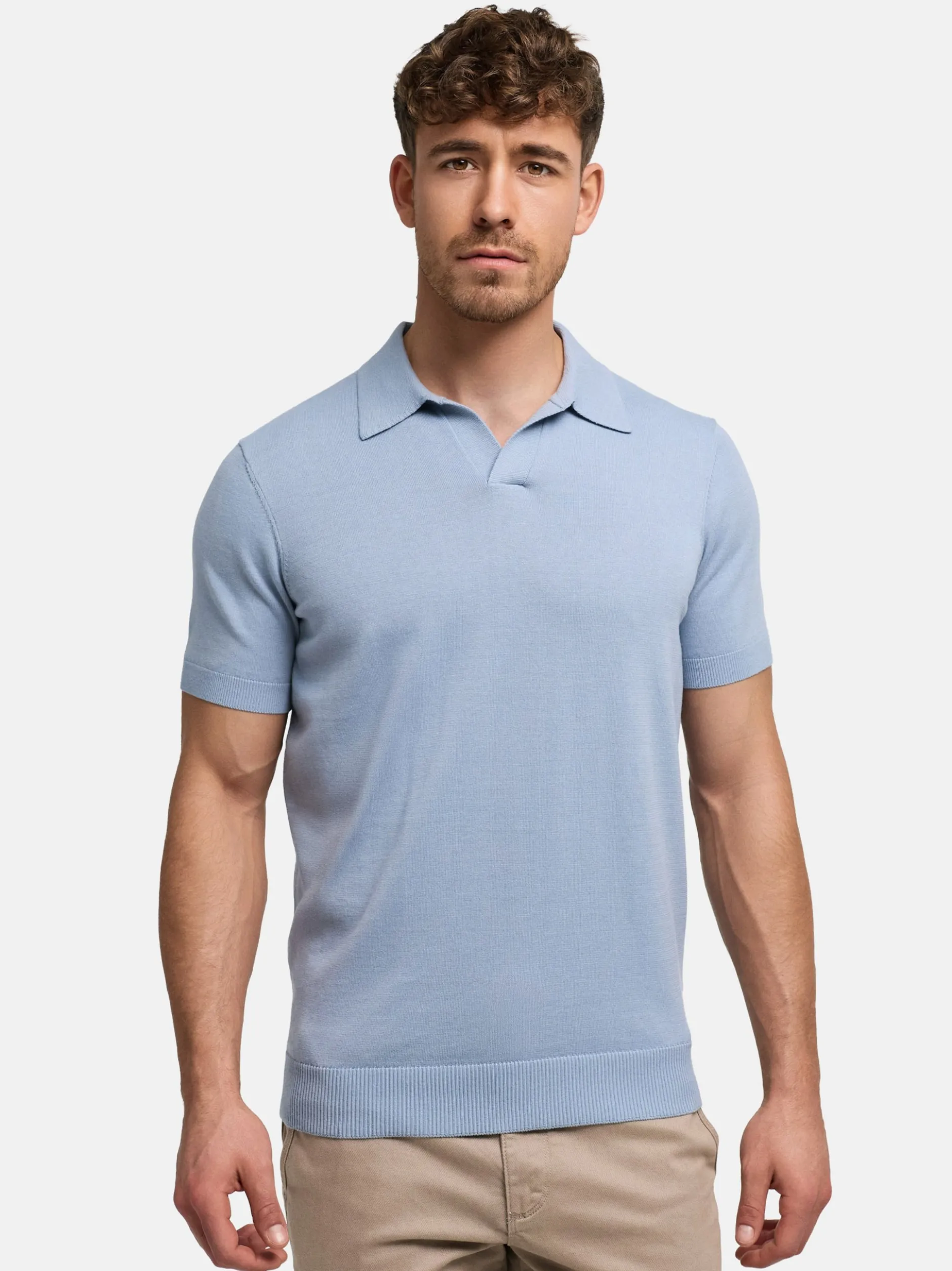 Jeff Herren Poloshirt - JFEliseo in hellblau