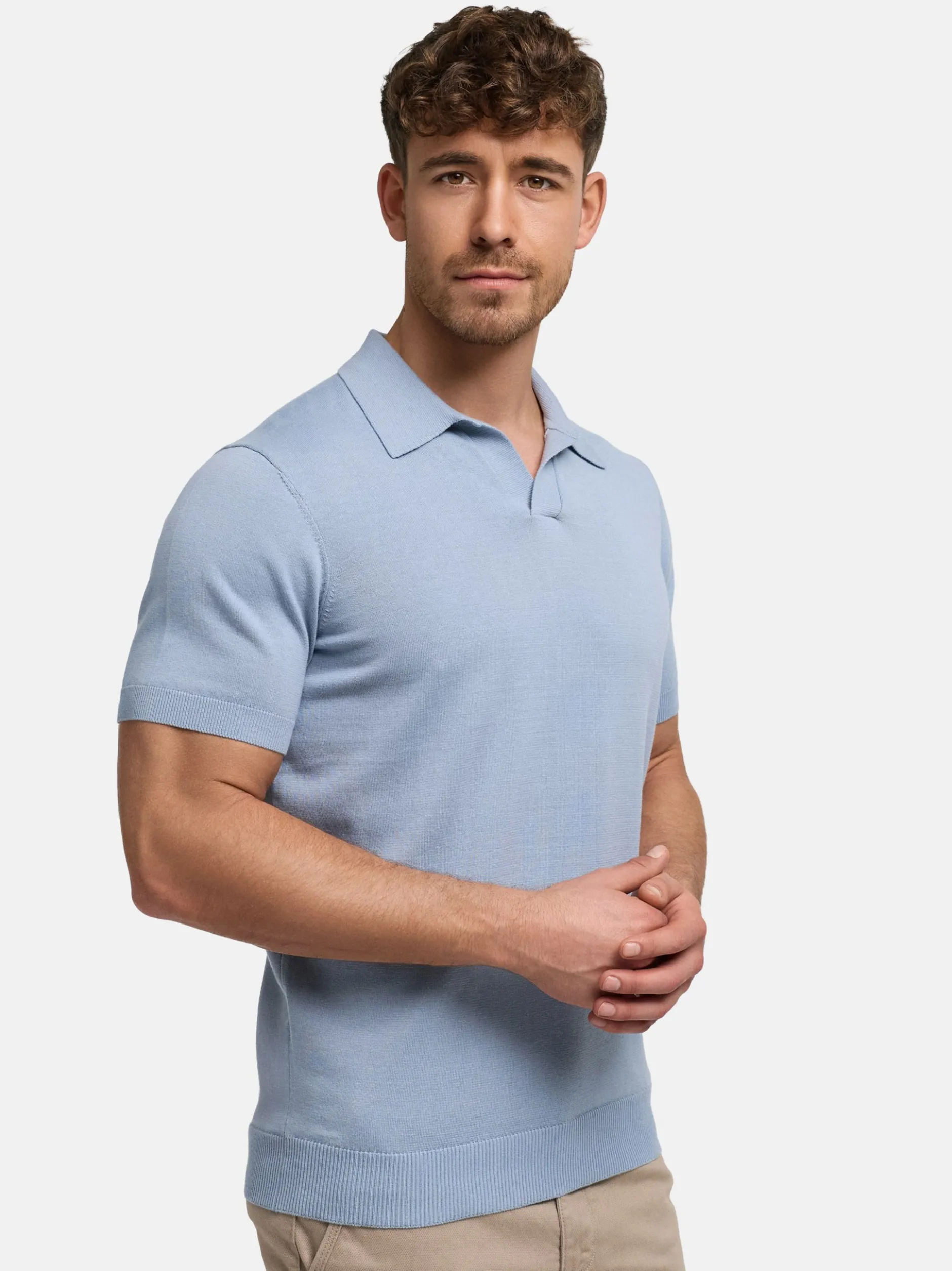 Jeff Herren Poloshirt - JFEliseo in hellblau