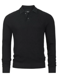 Jeff Herren Strick-Polo - JFTristan in schwarz