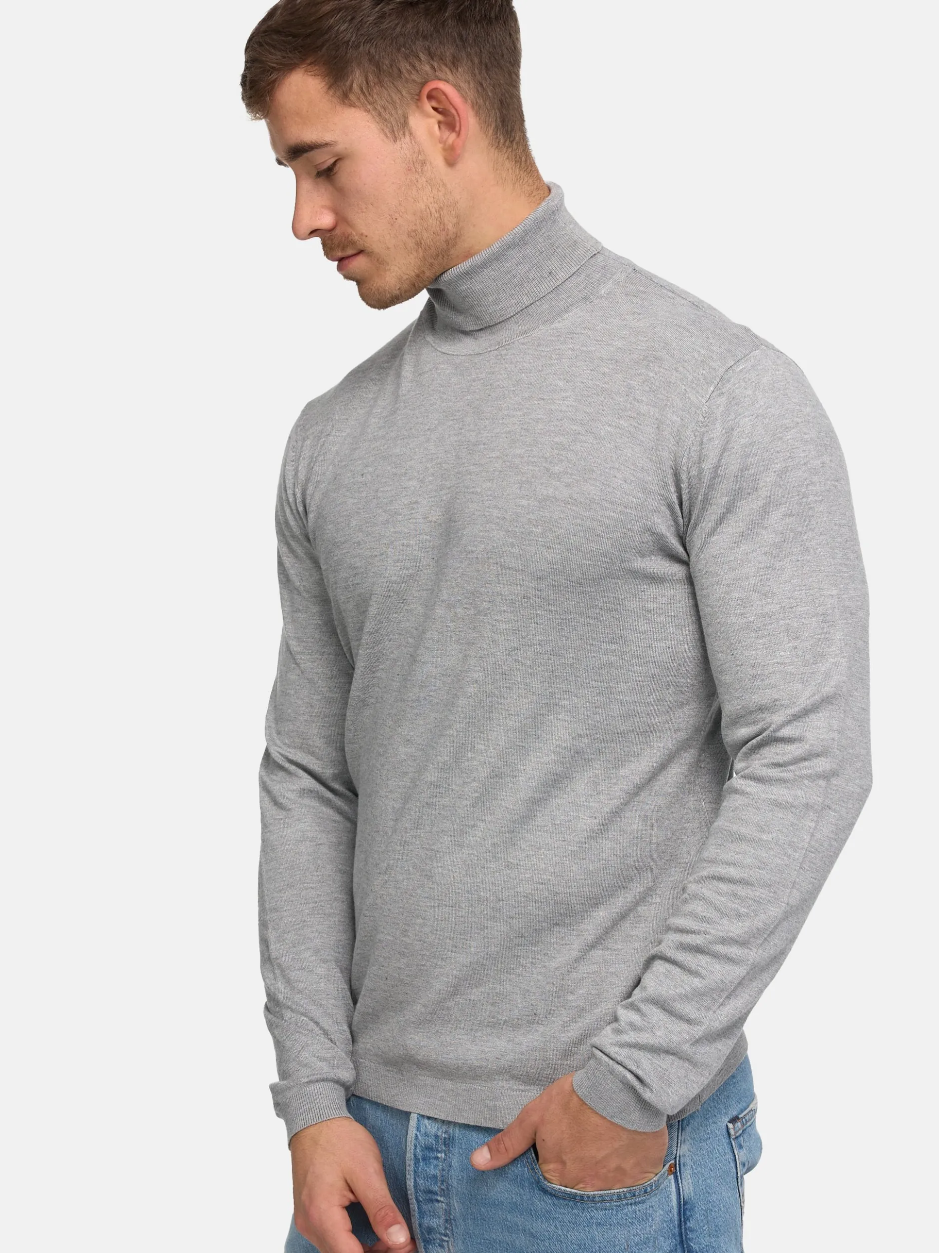 Jeff Herren Strickpullover - Malcolm in hellgrau