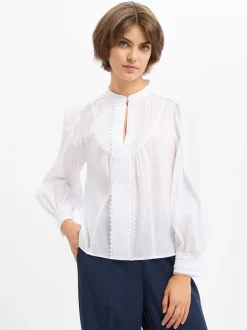 JOOP! Damen Spitzenbluse - Bionda in weiß