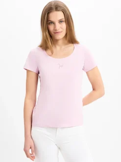 JOOP! Damen T-Shirt - Tobie in altrosa - Ärmel: kurzarm