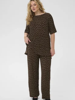 Kaffe Curve Damen Jerseyhose KCmyra in braun