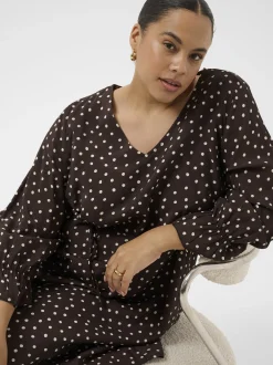 Kaffe Curve Damen Kleid KCditte in braun