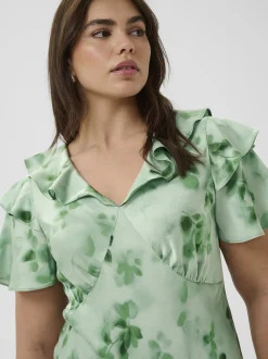 Kaffe Curve Damen Kleid KCjamie in grün