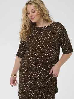 Kaffe Curve Damen T-Shirt KCmyra in braun