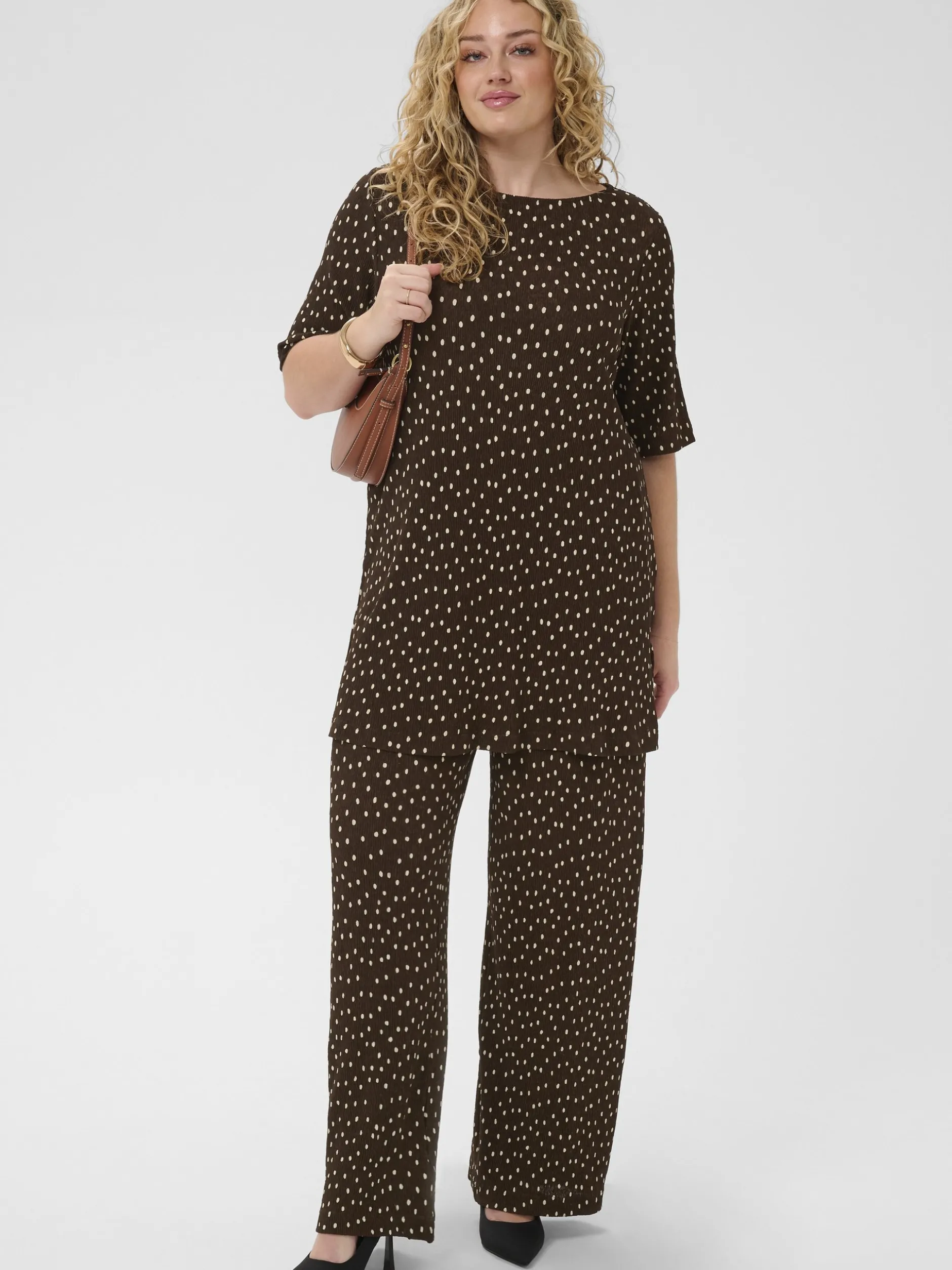Kaffe Curve Damen T-Shirt KCmyra in braun