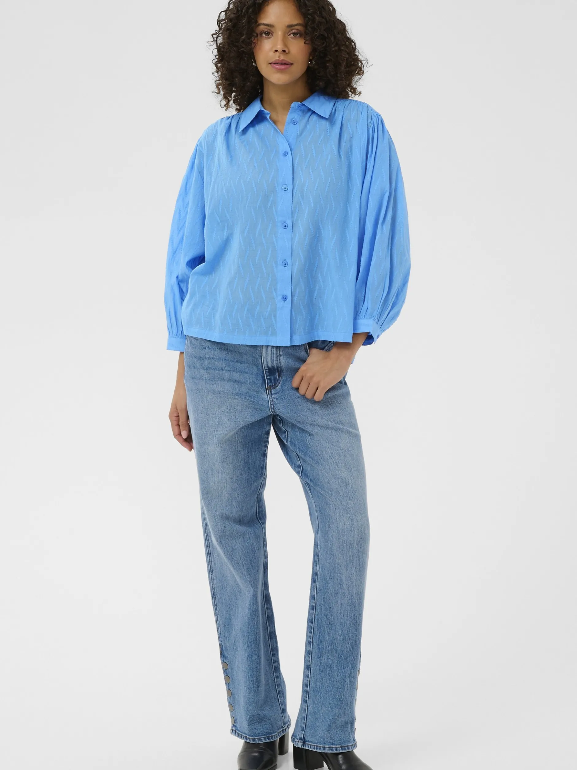 Kaffe Damen Bluse KAgabriela in hellblau
