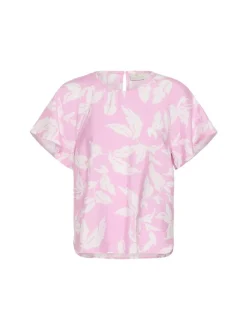 Kaffe Damen Bluse KAmarlo in pink weiß
