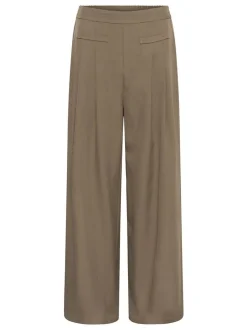 Kaffe Damen Casual Hose KAvictorina Elastische Taille in braun