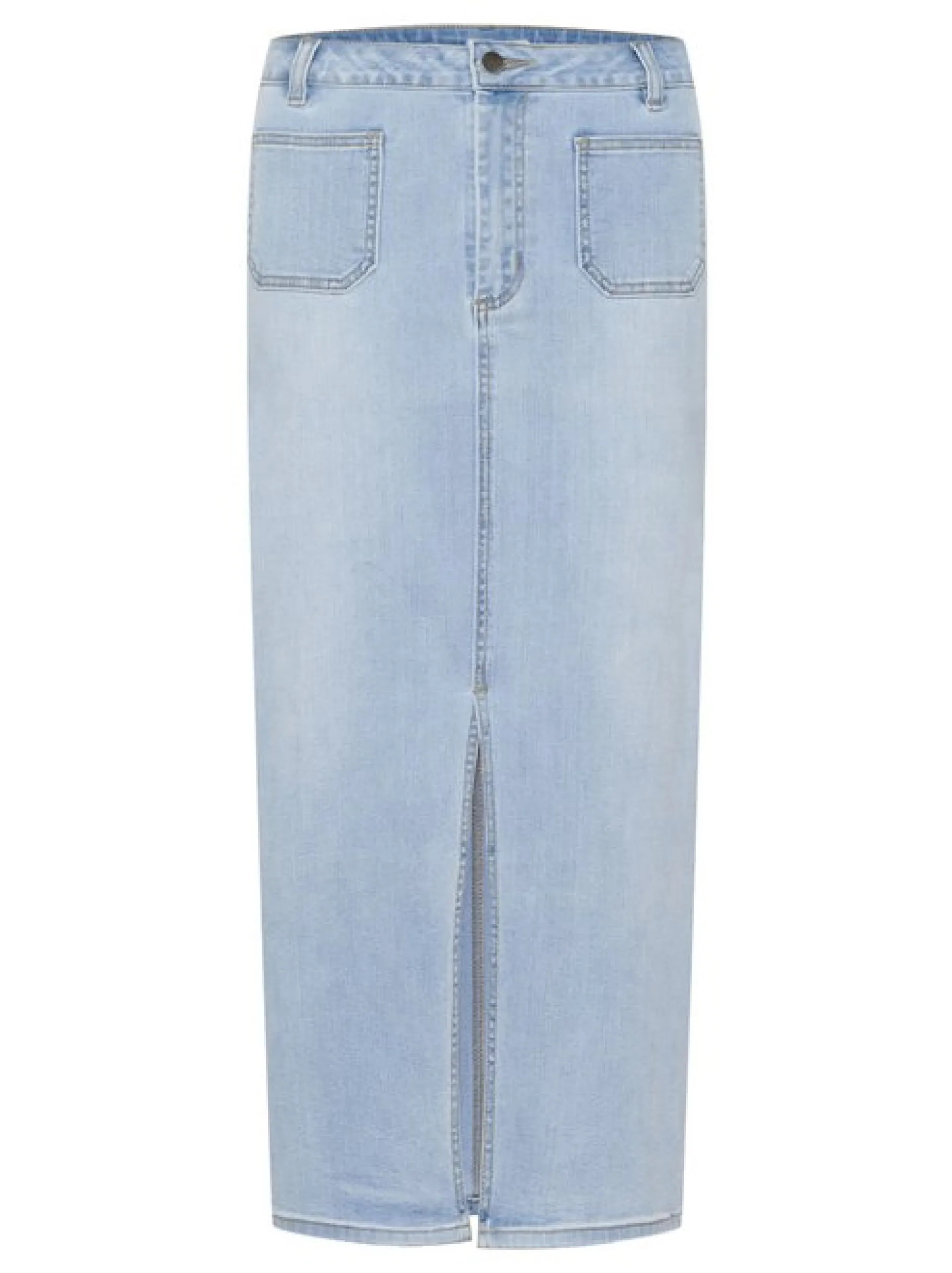 Kaffe Damen Denimrock KAkarla Hohe Taille in light stone denim