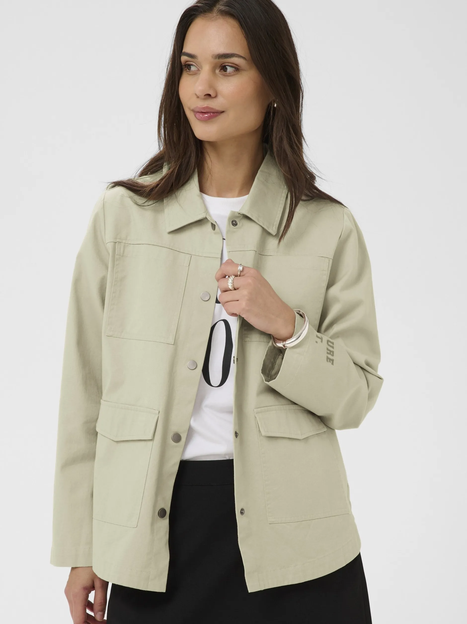 Kaffe Damen Hemdjacke KAcica in beige