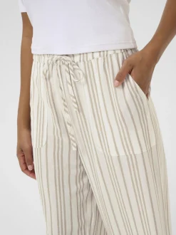 Kaffe Damen Hose KAmilia Hohe Taille in weiß
