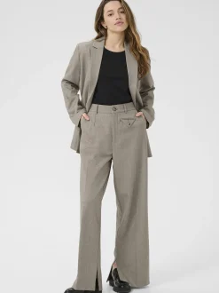 Kaffe Damen Hose KAtilla Hohe Taille in kitt
