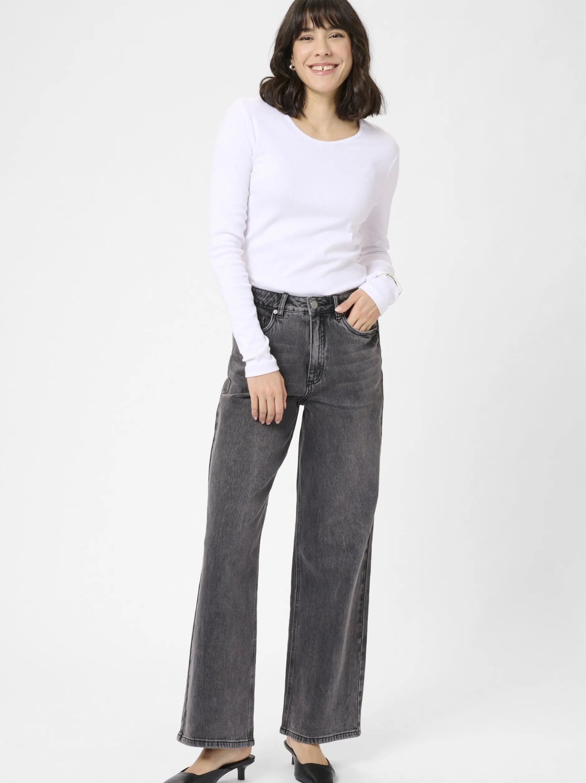 Kaffe Damen Jeans KAmeadow in grau