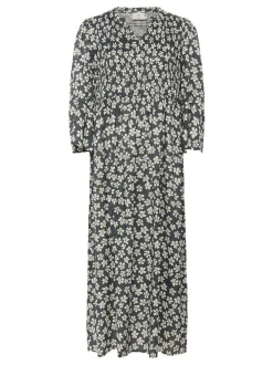 Kaffe Damen Kleid BPviolet Elastische Taille in grau