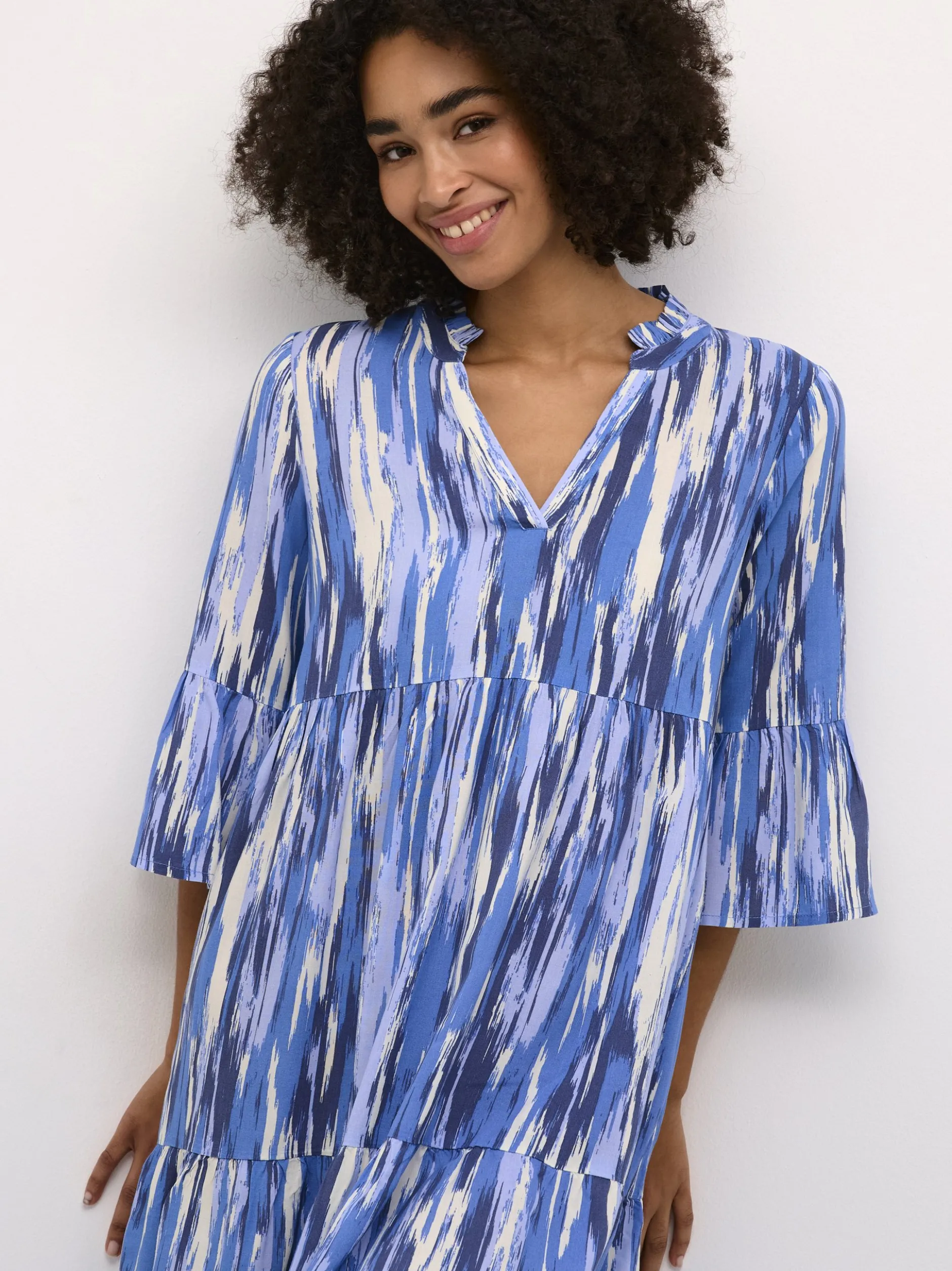 Kaffe Damen Kleid KAarina in blau
