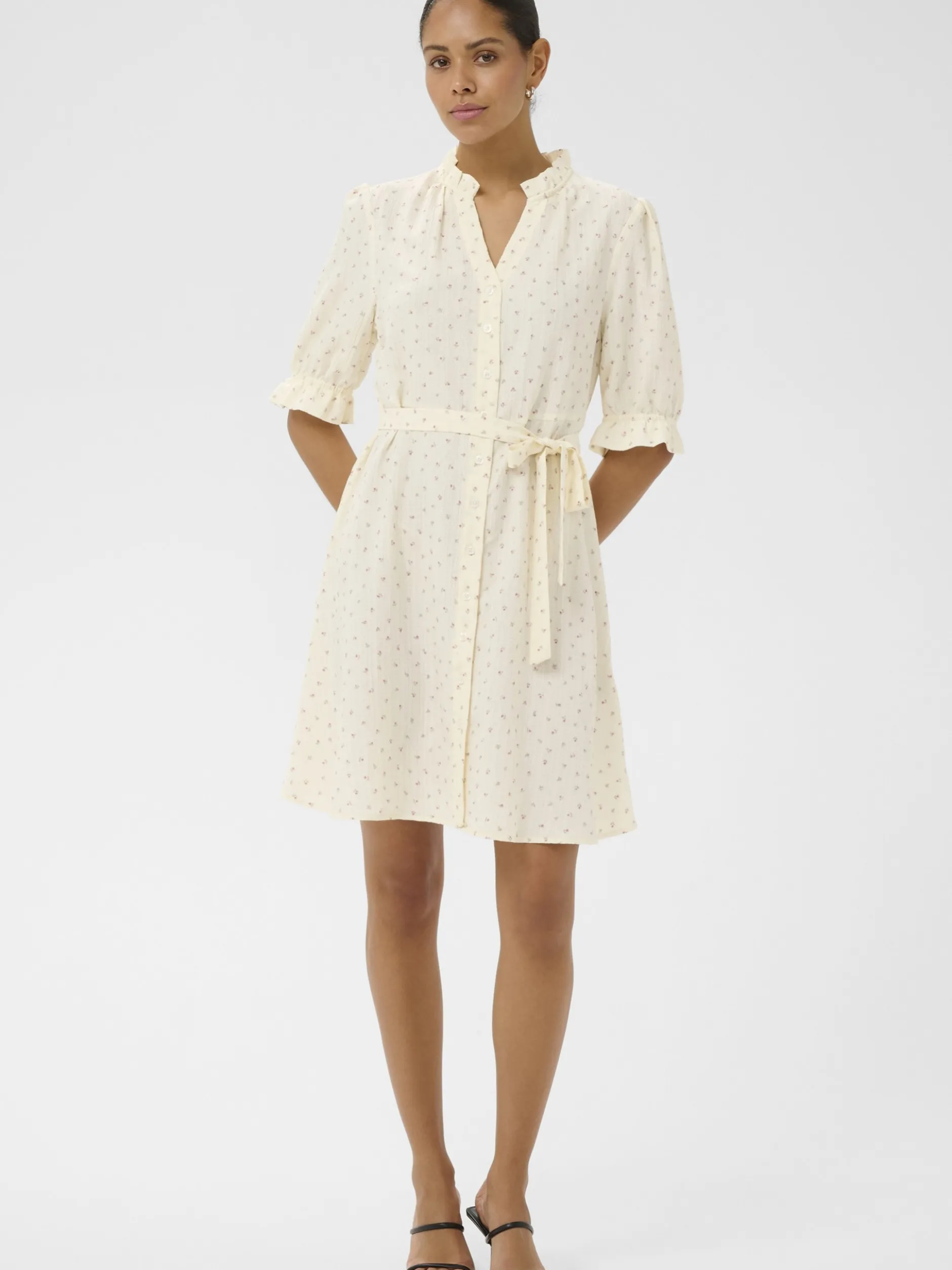Kaffe Damen Kleid KAgitta in vanille