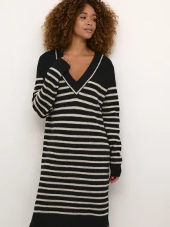 Kaffe Damen Kleid KAjuno in schwarz mehrfarbig