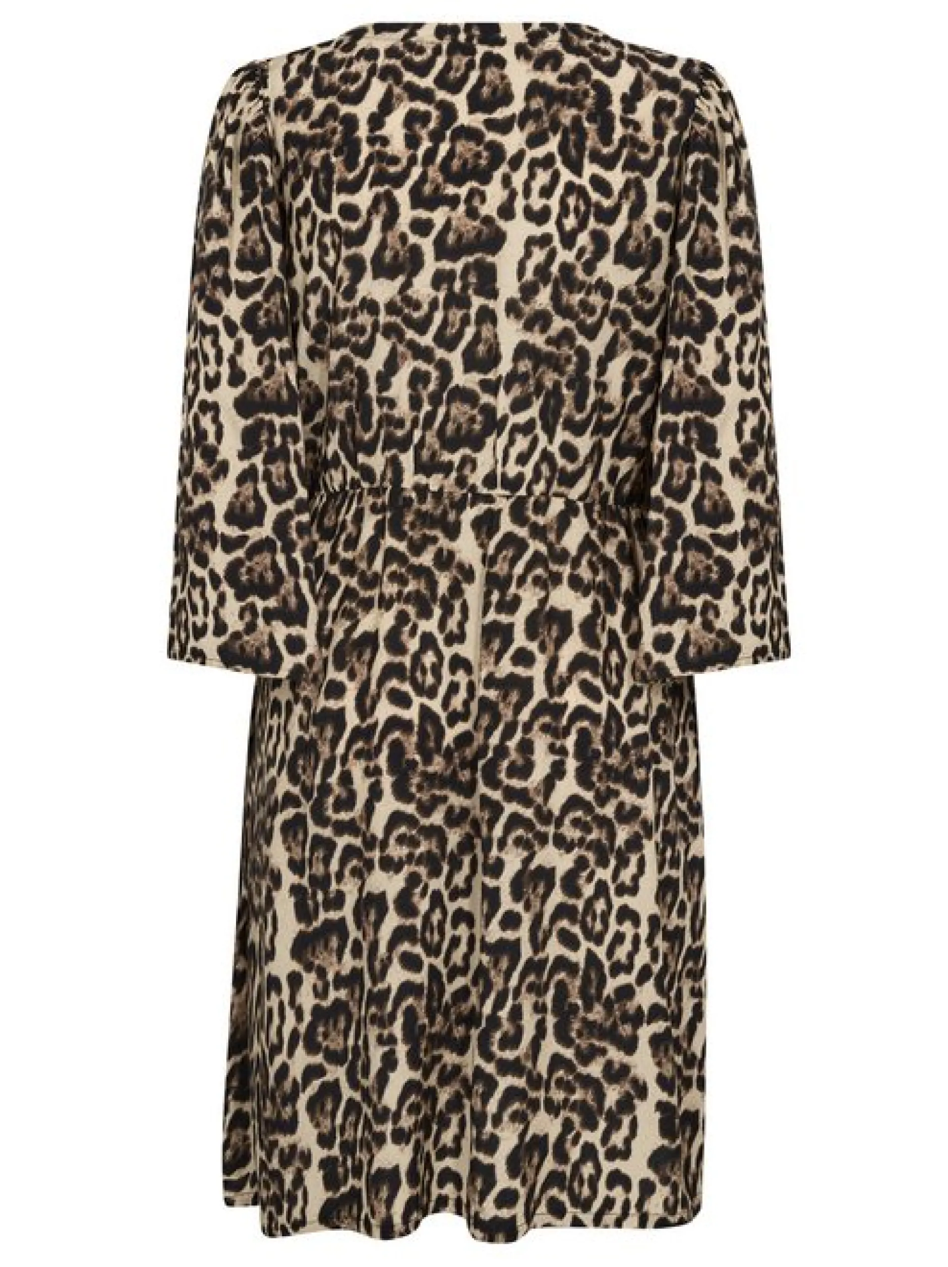 Kaffe Damen Kleid KApedra Elastische Taille in beige schwarz
