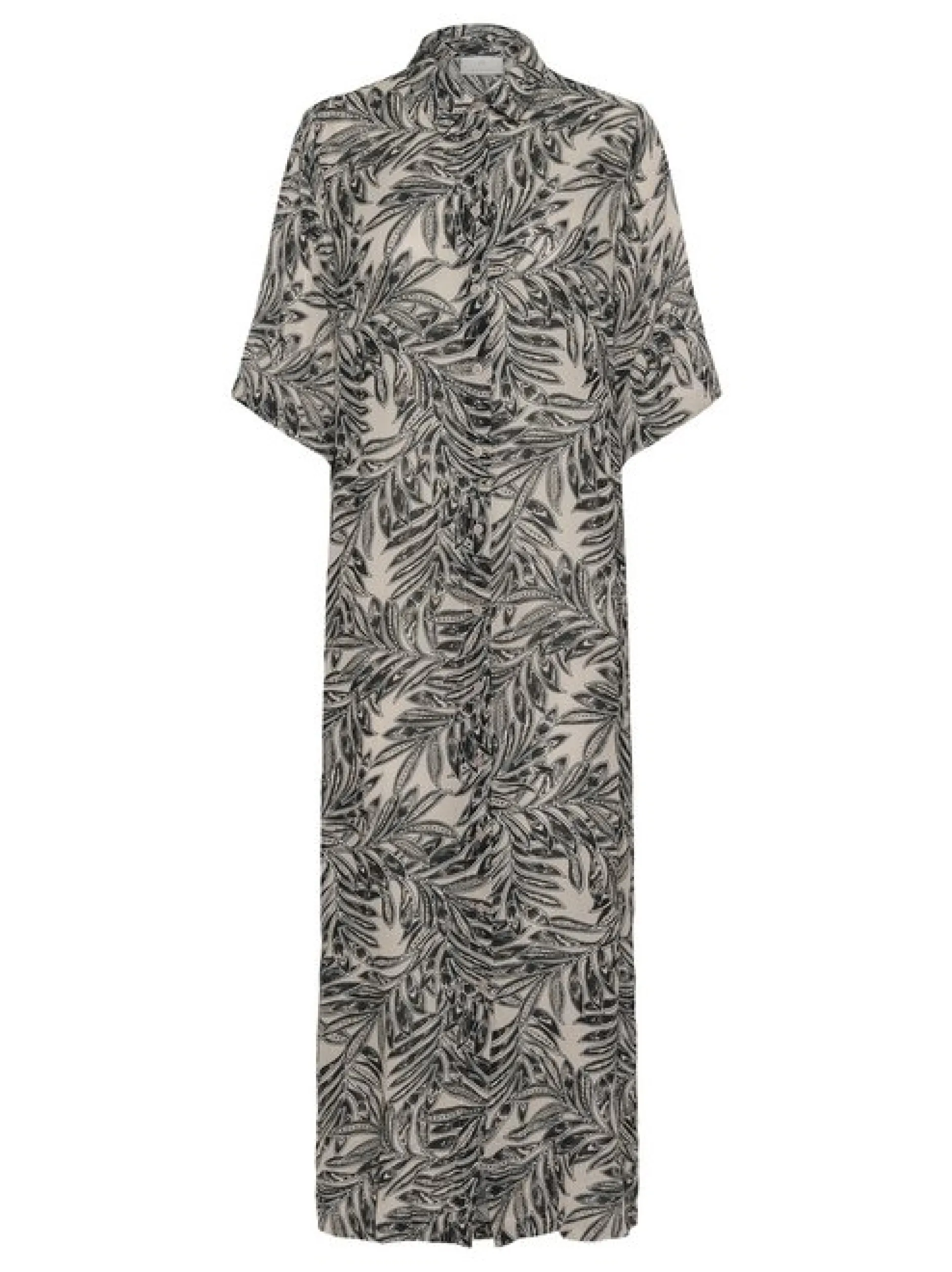 Kaffe Damen Kleid KAthora in ecru schwarz