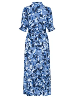 Kaffe Damen Kleid KAvelana in blau