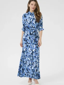 Kaffe Damen Kleid KAvelana in blau