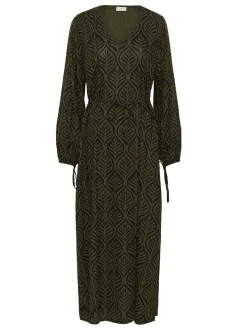 Kaffe Damen Kleid KAvioletta in schwarz grün