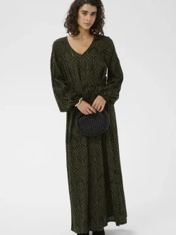 Kaffe Damen Kleid KAvioletta in schwarz grün