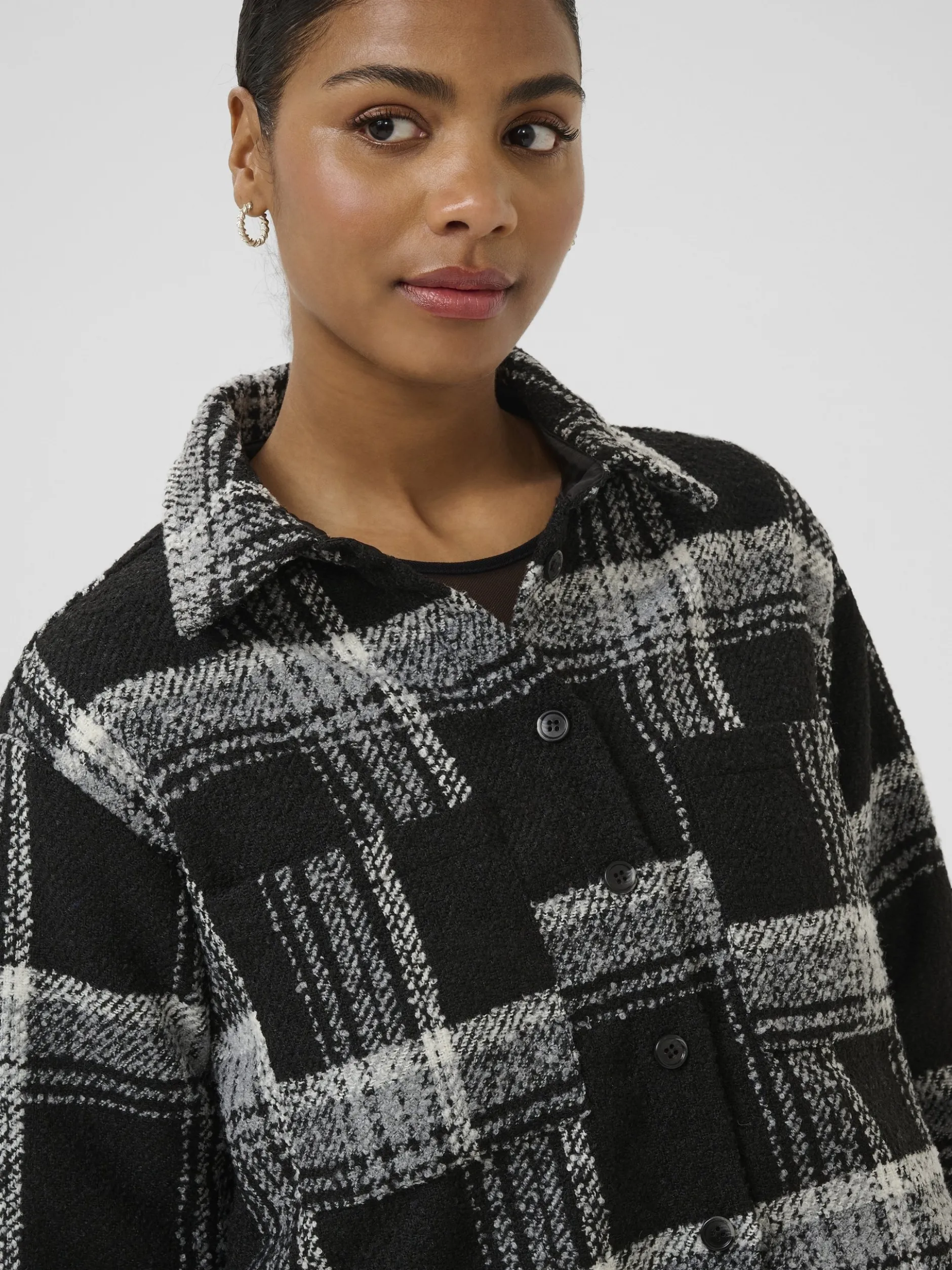 Kaffe Damen Langarm-Hemd KAlily in schwarz