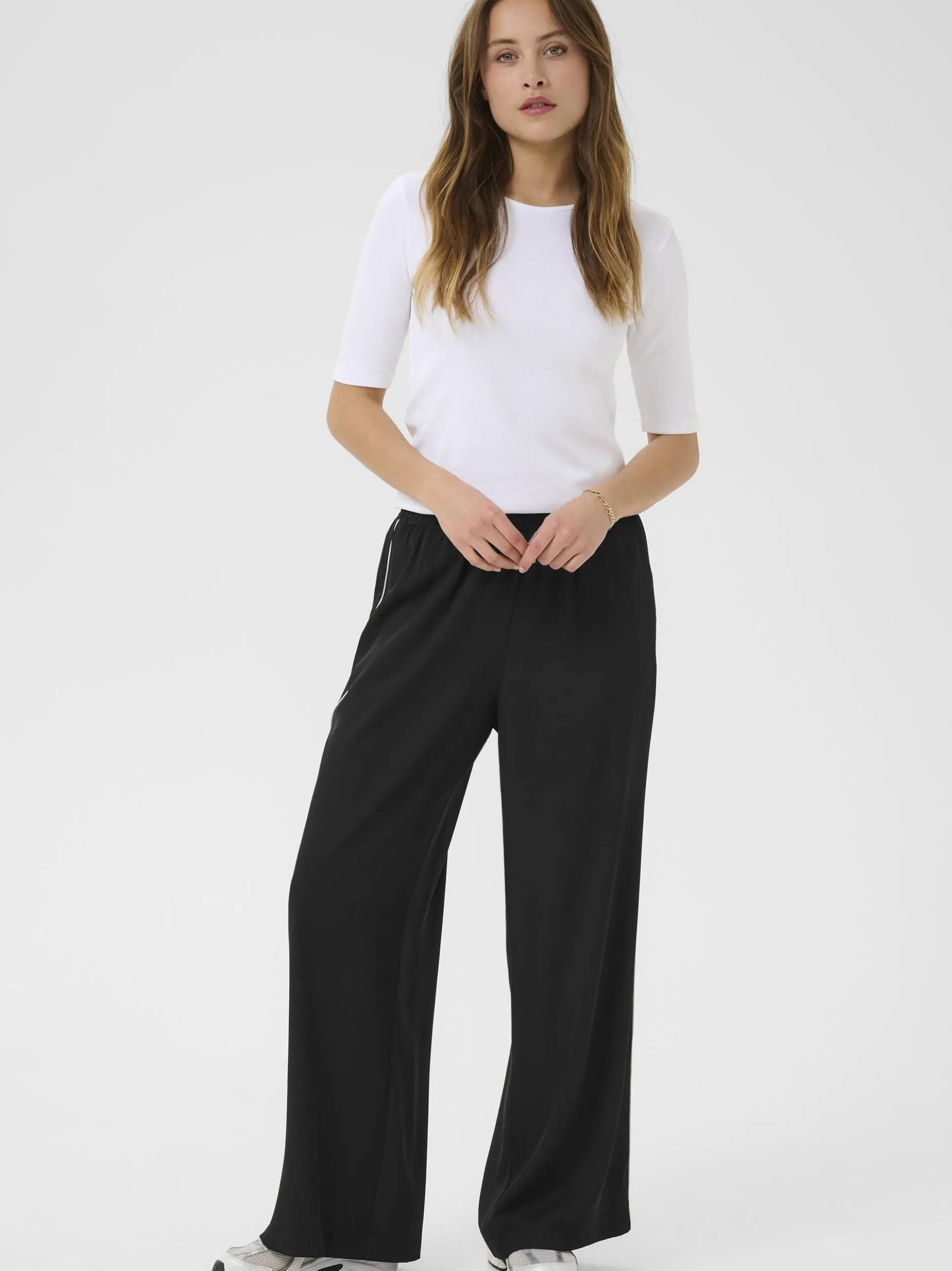 Kaffe Damen Leggings KAtessa Elastische Taille in schwarz