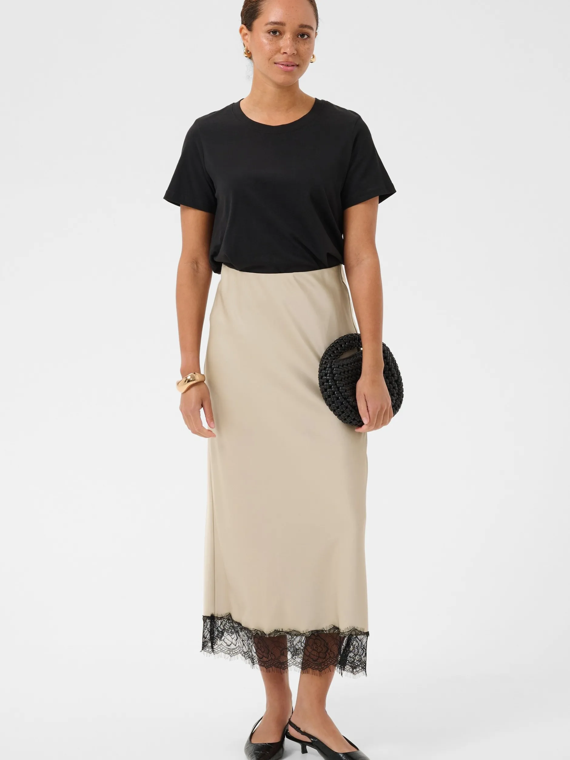 Kaffe Damen Rock KAhilll in beige