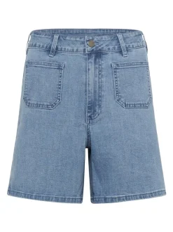 Kaffe Damen Shorts KAsarah Hohe Taille in blau