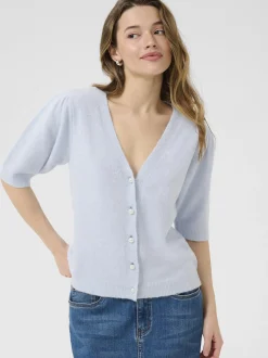 Kaffe Damen Strickjacke KAmarina in hellblau