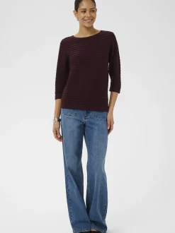 Kaffe Damen Strickpullover KAbirma in bordeaux