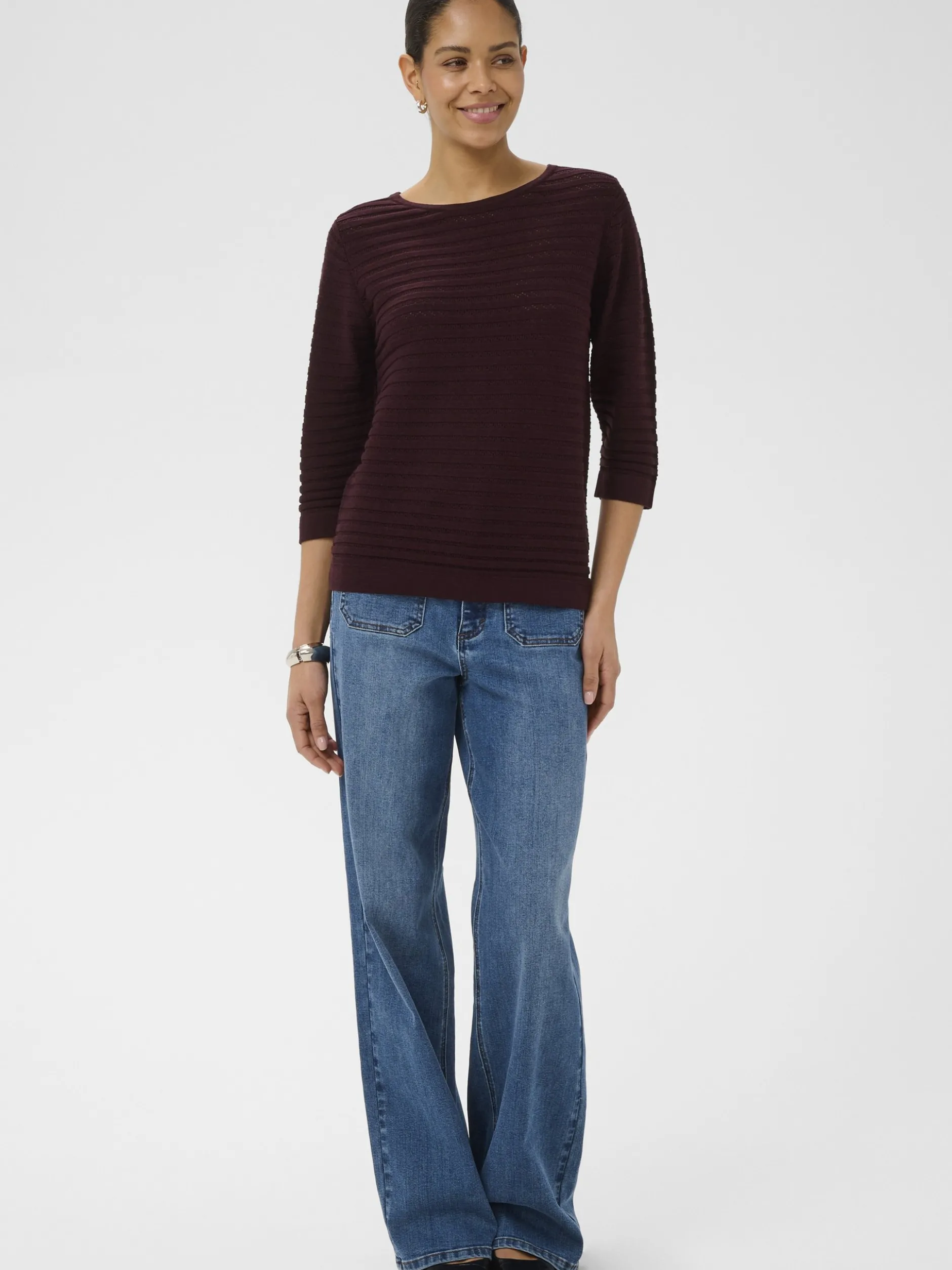 Kaffe Damen Strickpullover KAbirma in bordeaux